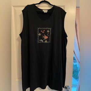 Vintage Women’s 3x Desert Shores 100% Cotton Beaded Fish Mini Dress Vacation